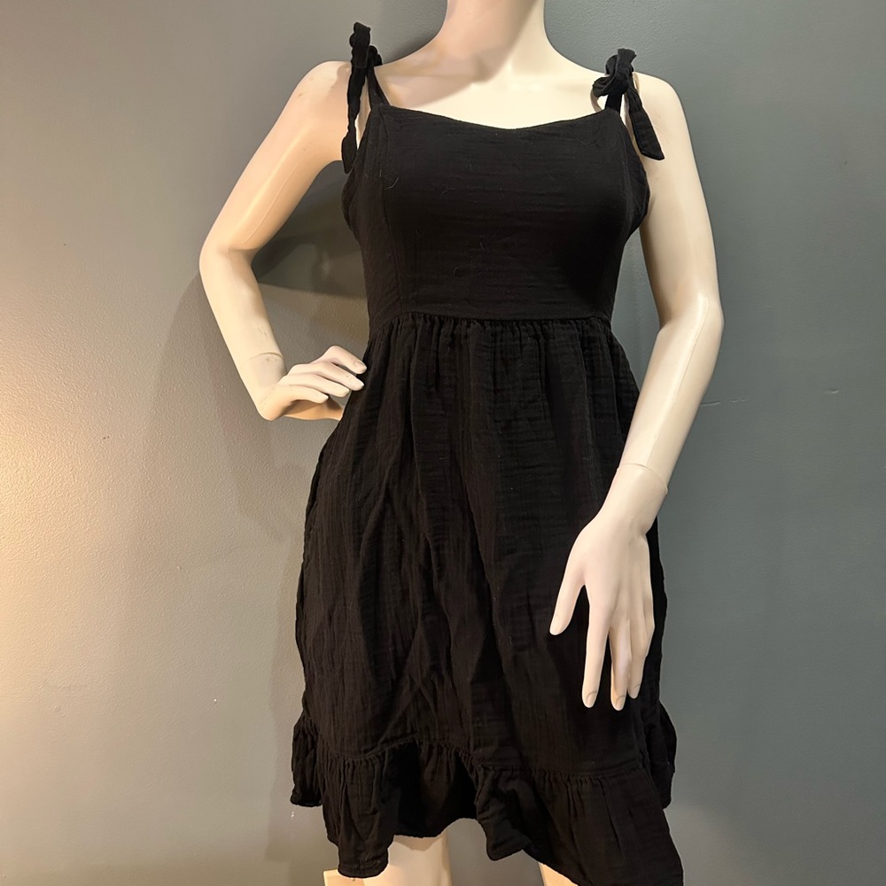 Old Navy Black Tie-Shoulder Mini Sundress